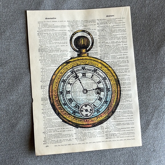 Dictionary Page Hand Painted Art - 3 prints - Picture 3 of 7